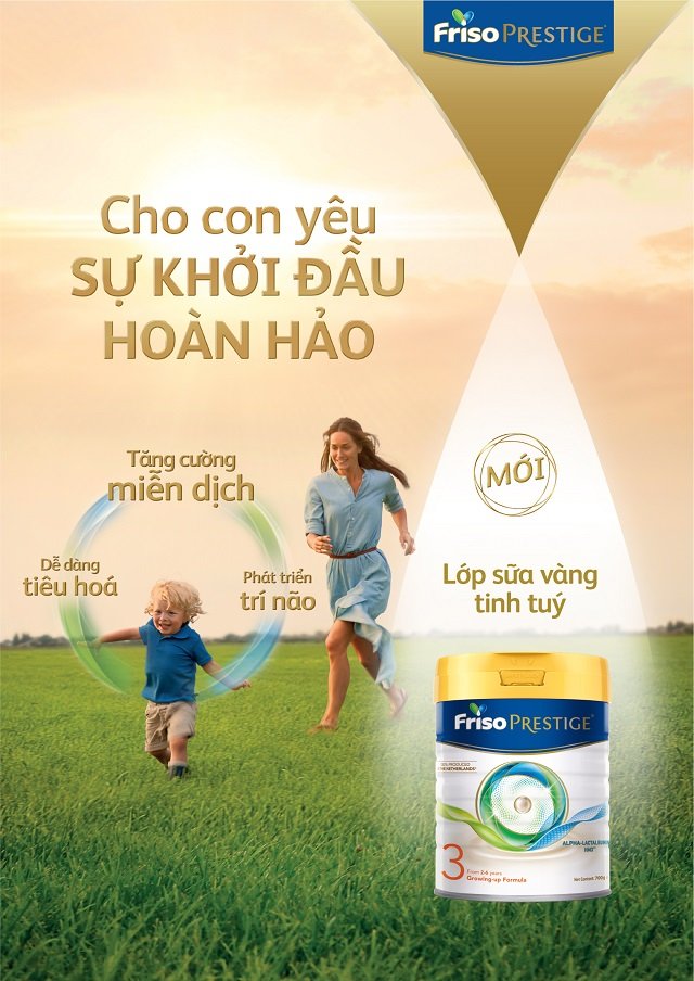 Friso Prestige với công thức dinh dưỡng từ “Lớp sữa vàng tinh túy” giúp bé tăng cường miễn dịch khiến các bà mẹ bỉm xôn xao
